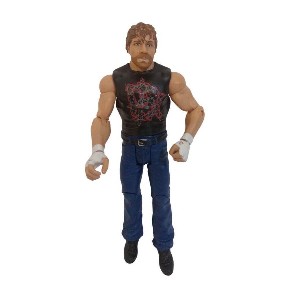 Mattel Action Figure Dean Ambrose Black Red Shirt Blue Pants 2014 Moxley